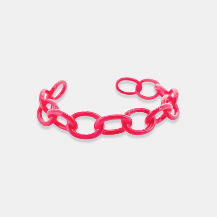 Bling Oval Link Cuff (Hot Pink)