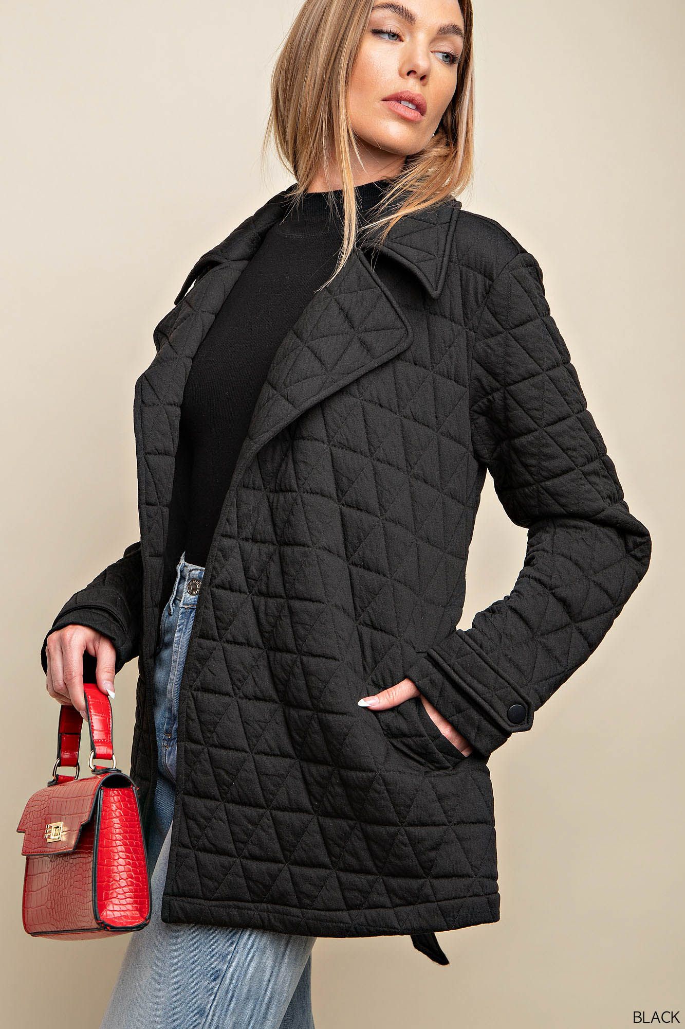 Diamond Quilted Jacket (Black)