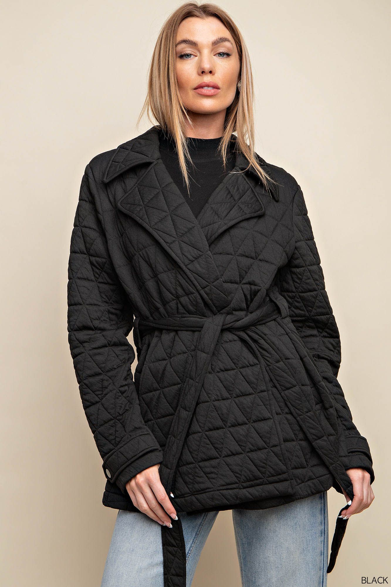 Diamond Quilted Jacket (Black)