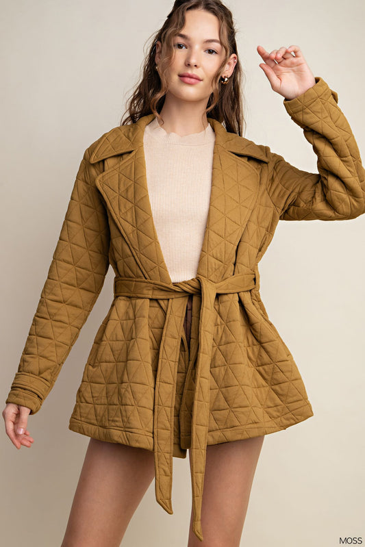 Diamond Quilted Jacket (Camel)