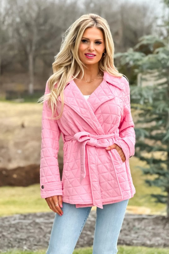 Diamond Quilted Jacket (Pink)