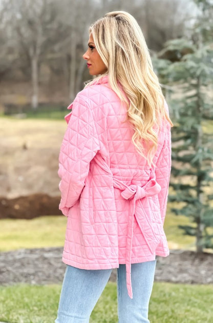 Diamond Quilted Jacket (Pink)