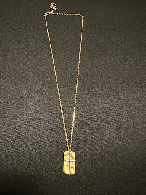 Matthew Cross Necklace (Gold)