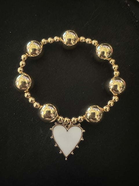 Valentina Love Heart Bracelet - White - Delta Swanky Girl