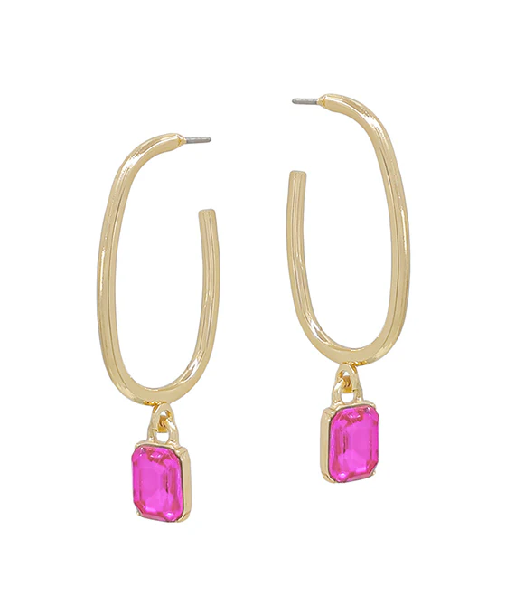 Kenzie Gemstone Hoop Earring - Kunzite
