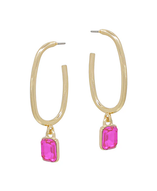 Kenzie Gemstone Hoop Earring - Kunzite