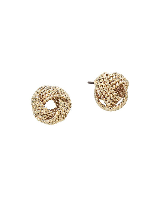 Chunky Love Knot Stud Earring (Gold)