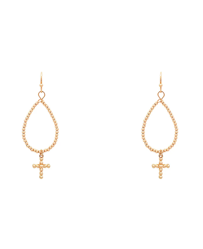 Georgia Beaded Cross Earring - Delta Swanky Girl