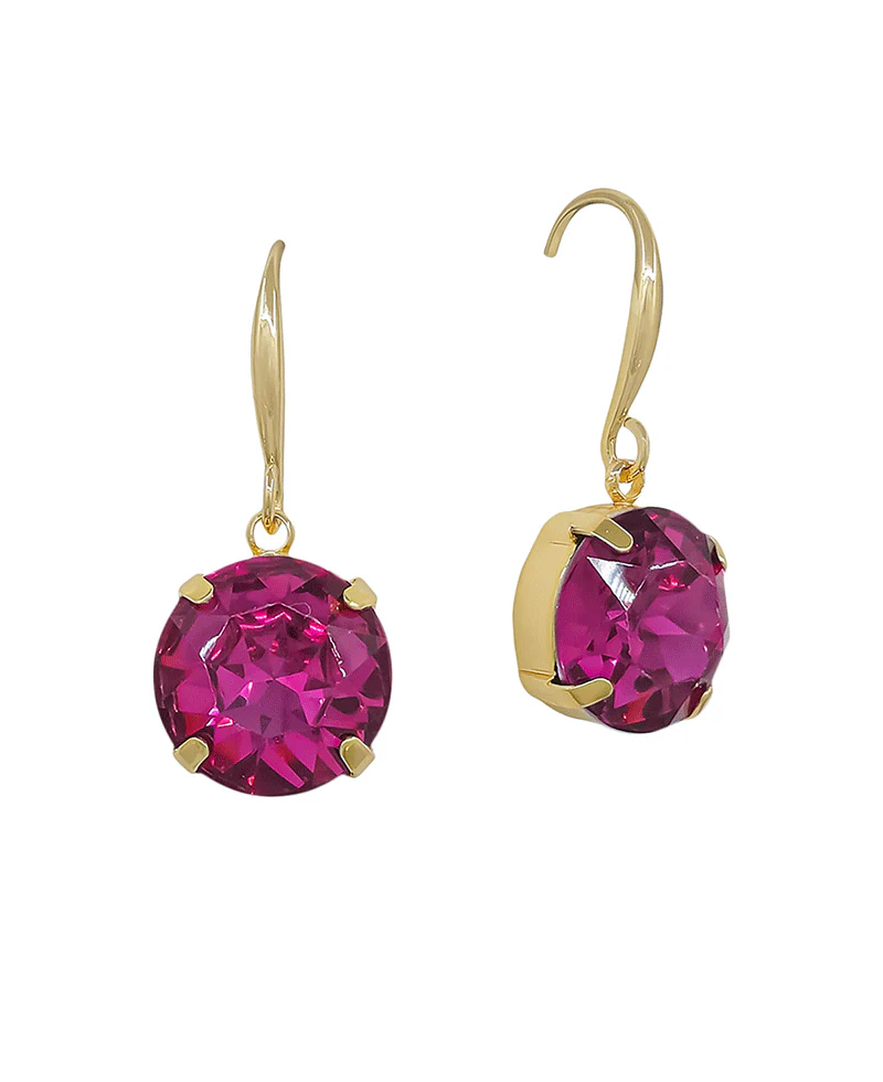 Sophy Crystal Dangle Earring - Plum