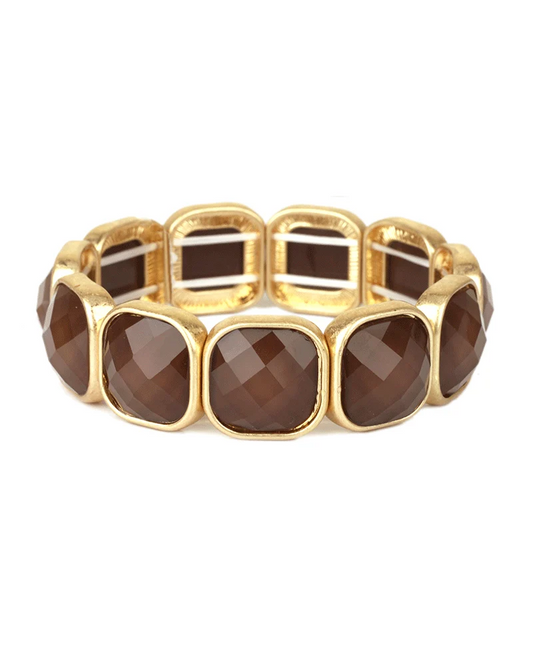Swara Faceted Gemstone Frame Bracelet - Zircon