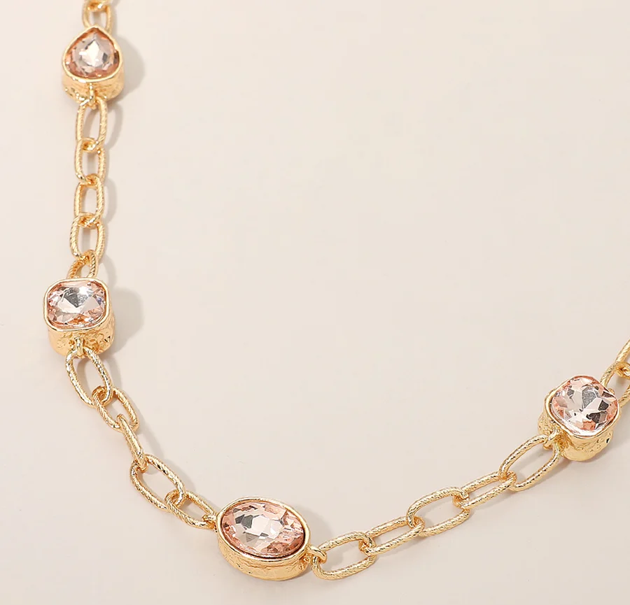 Goldie Faceted Stone Collar Necklace - Morganite