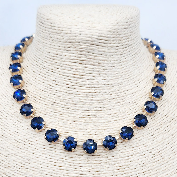 Daydreamer Chunky Crystal Collar Necklace - Sapphire