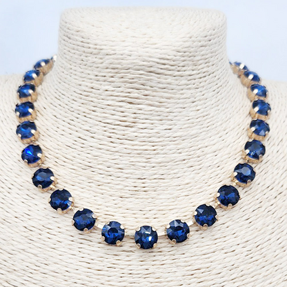 Daydreamer Chunky Crystal Collar Necklace - Sapphire