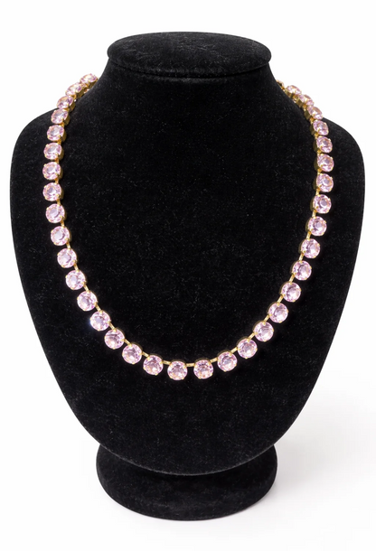 Daydreamer Chunky Crystal Collar Necklace - Morganite