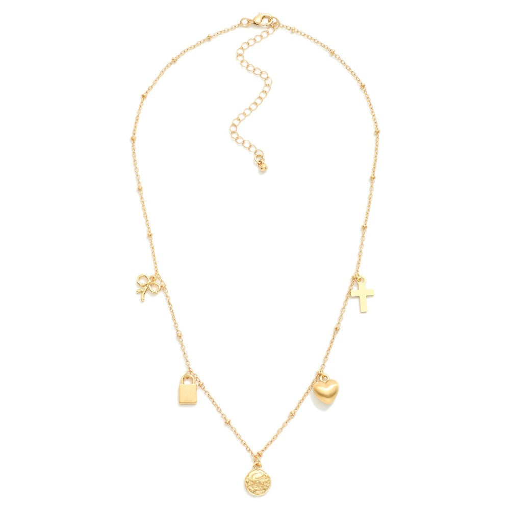 Key To My Heart Charm Necklace - Gold