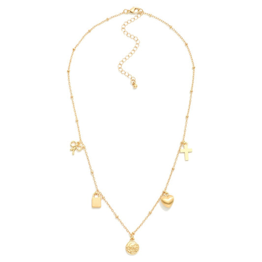 Key To My Heart Charm Necklace - Gold