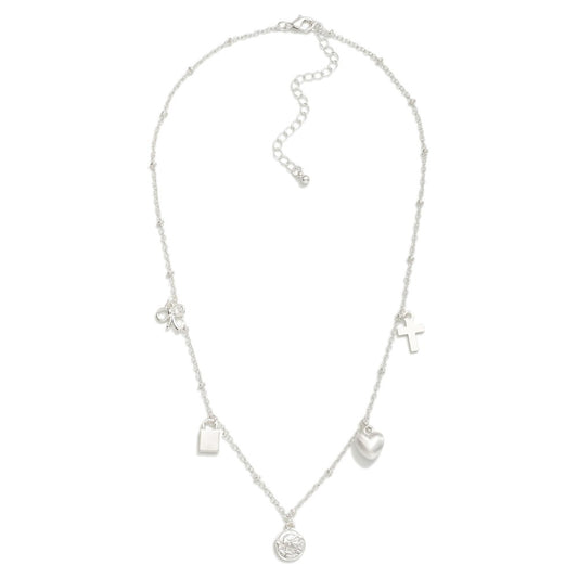 Key To My Heart Charm Necklace - Silver