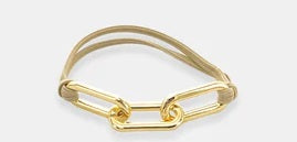Bling Hair Tie Bracelet (Gold - Paperclip)