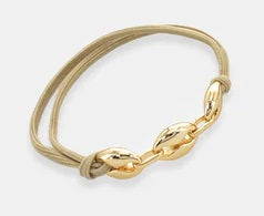 Bling Hair Tie Bracelet (Gold - Tiny Puff)