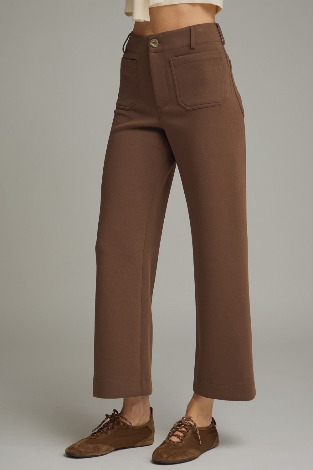 The Brown Avenue Pants | Wide Leg Patch Pocket Pants
