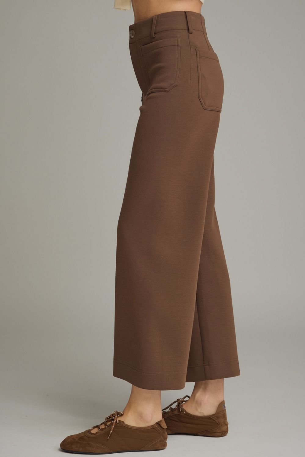 The Brown Avenue Pants | Wide Leg Patch Pocket Pants