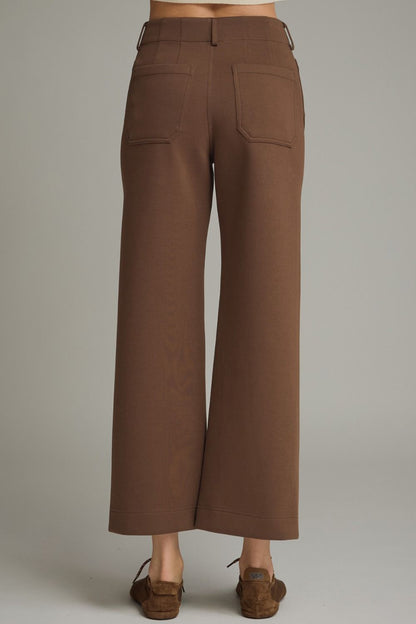 The Brown Avenue Pants | Wide Leg Patch Pocket Pants