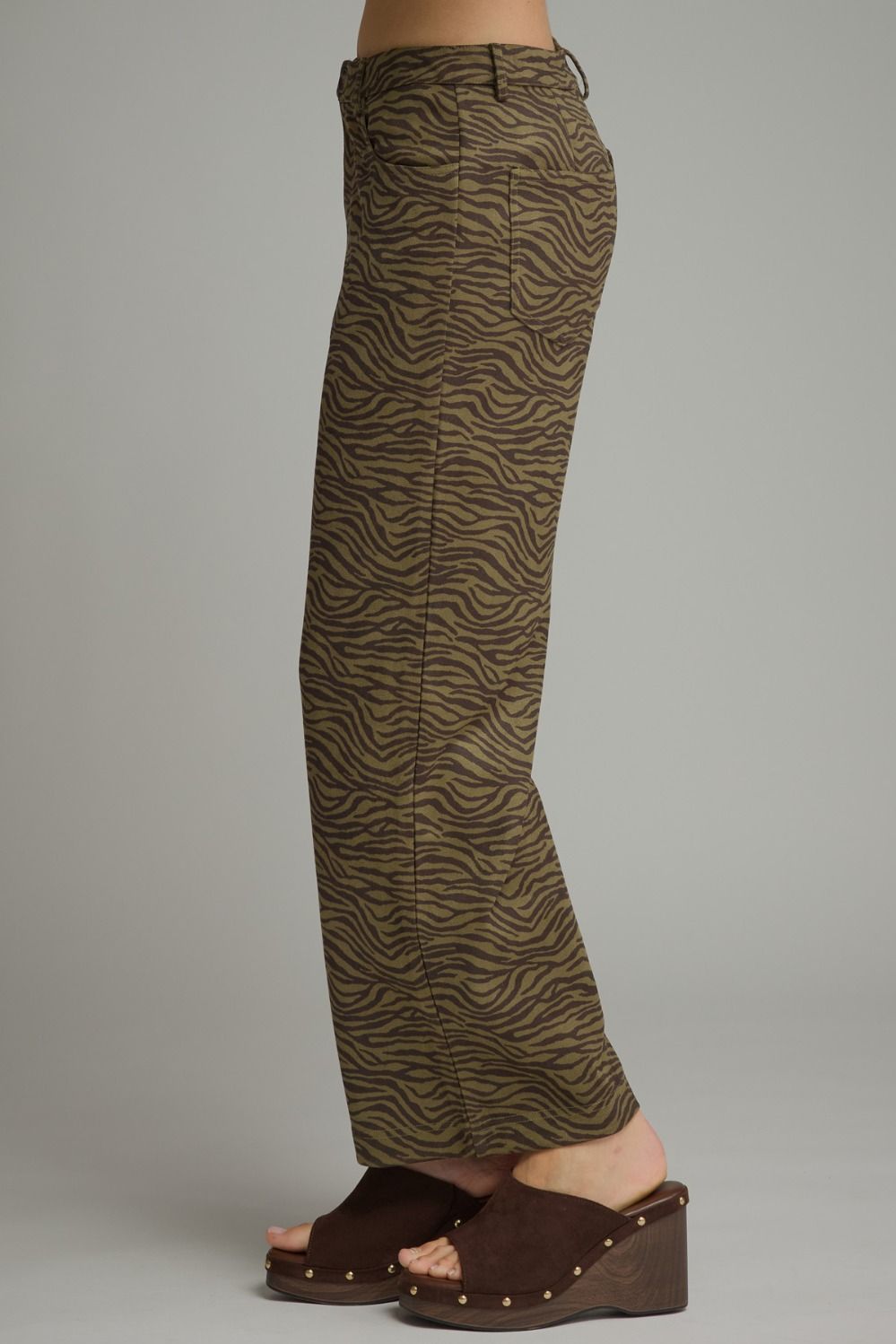 The Olive Instinct Pants | Zebra Print Faux Suede Wide Leg Pants