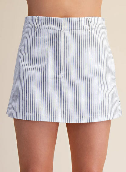 Culture Collective Striped Skort - White - Delta Swanky Girl