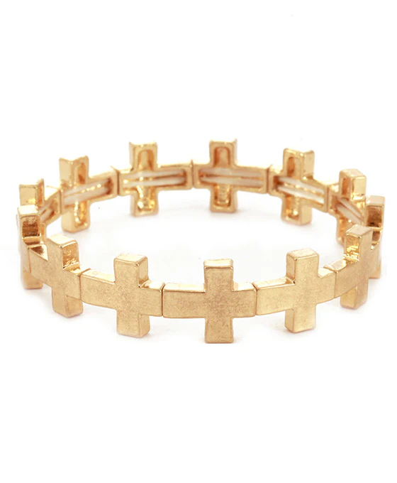 Latin Worn Gold Cross Bracelet - Delta Swanky Girl