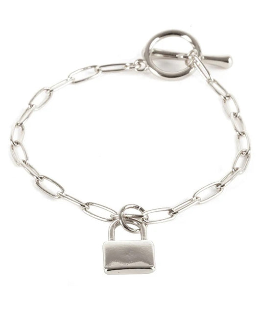 Jess Lock Chain Bracelet (Silver)