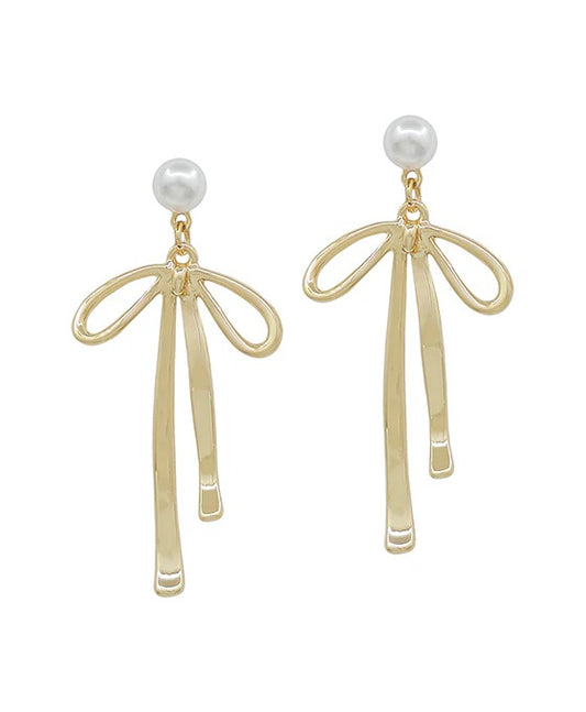 Ivory Moon Bow Earring (Gold)