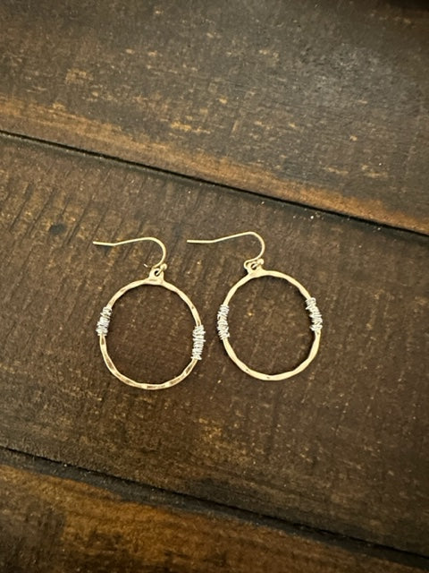 Boho Wire Wrapped Earring (Gold)