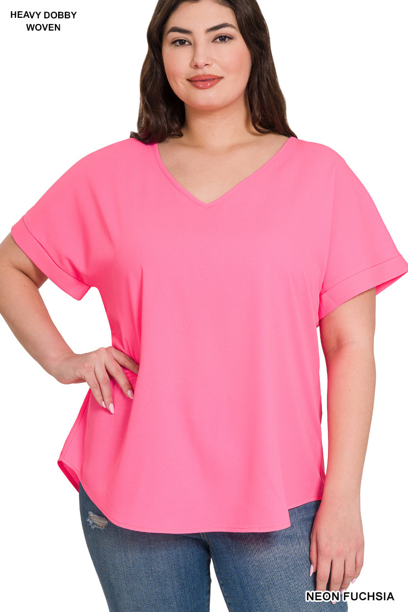 Curvy Make Life Easy Top (Fuchsia)