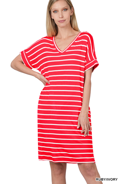Weekender Dress (Red/Ivory)