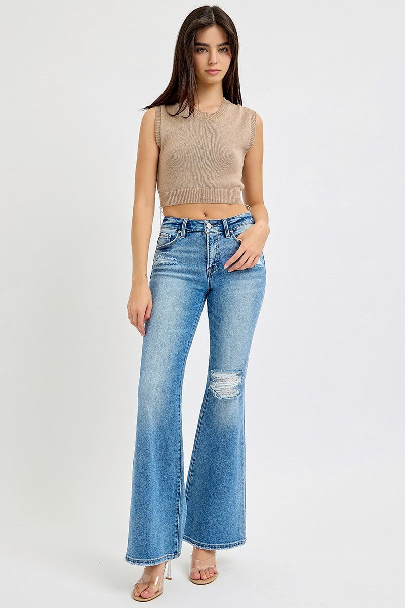 Timeless Charm Tummy Control Flare Jean - Medium Wash