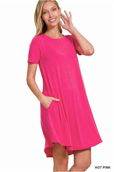 Sun + Snaz Dress (Hot Pink)