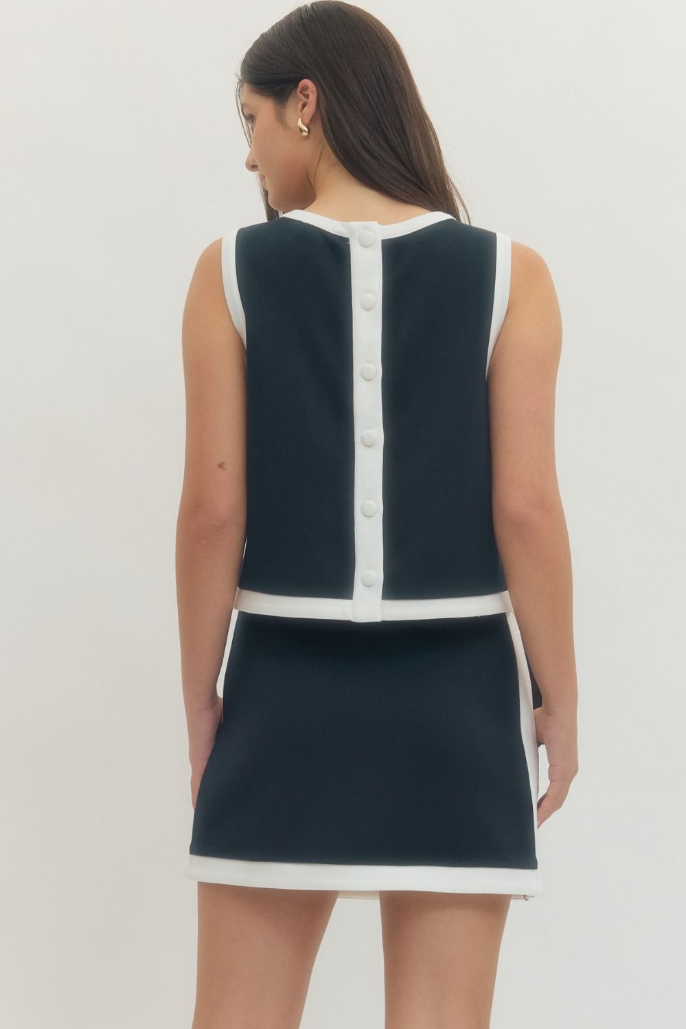 Marina Luxe Two Piece Skirt Set - Navy - Delta Swanky Girl