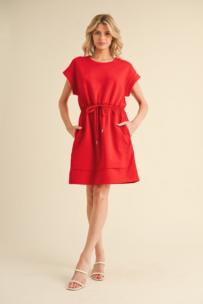 Sail Away Jersey Dress (Red)