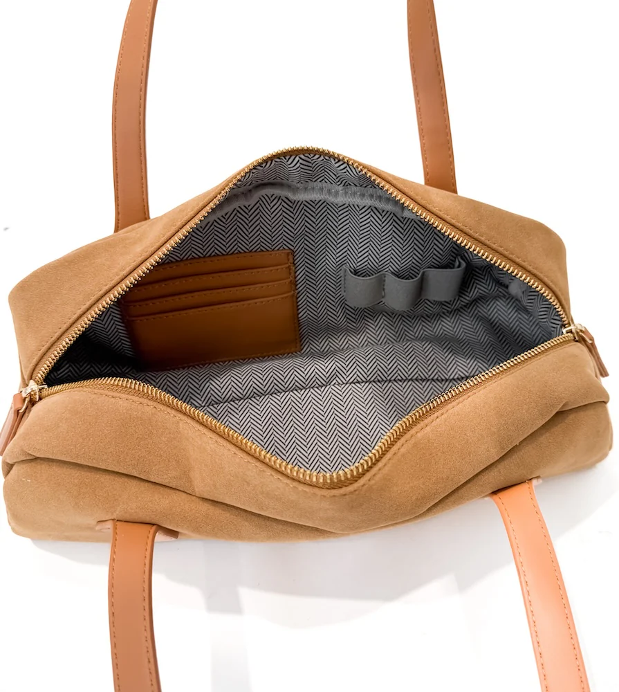 Gabrielle Suede Barrel Shoulder Bag - Oat - Delta Swanky Girl