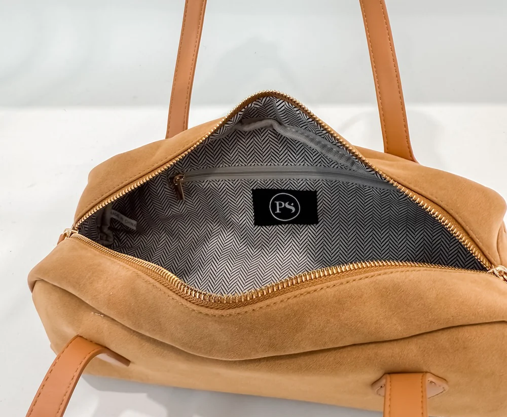 Gabrielle Suede Barrel Shoulder Bag - Camel - Delta Swanky Girl