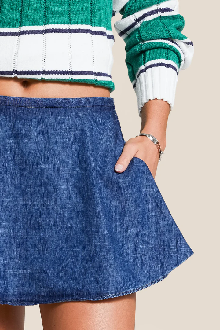 Lohan Paradise Denim Skort - Delta Swanky Girl