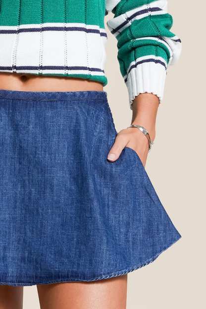 Lohan Paradise Denim Skort - Delta Swanky Girl