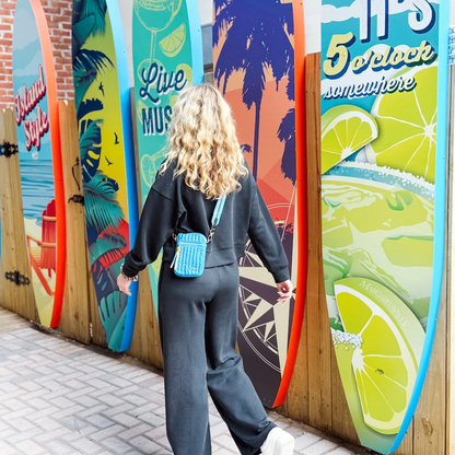 Eliza Quilted Crossbody - Blue