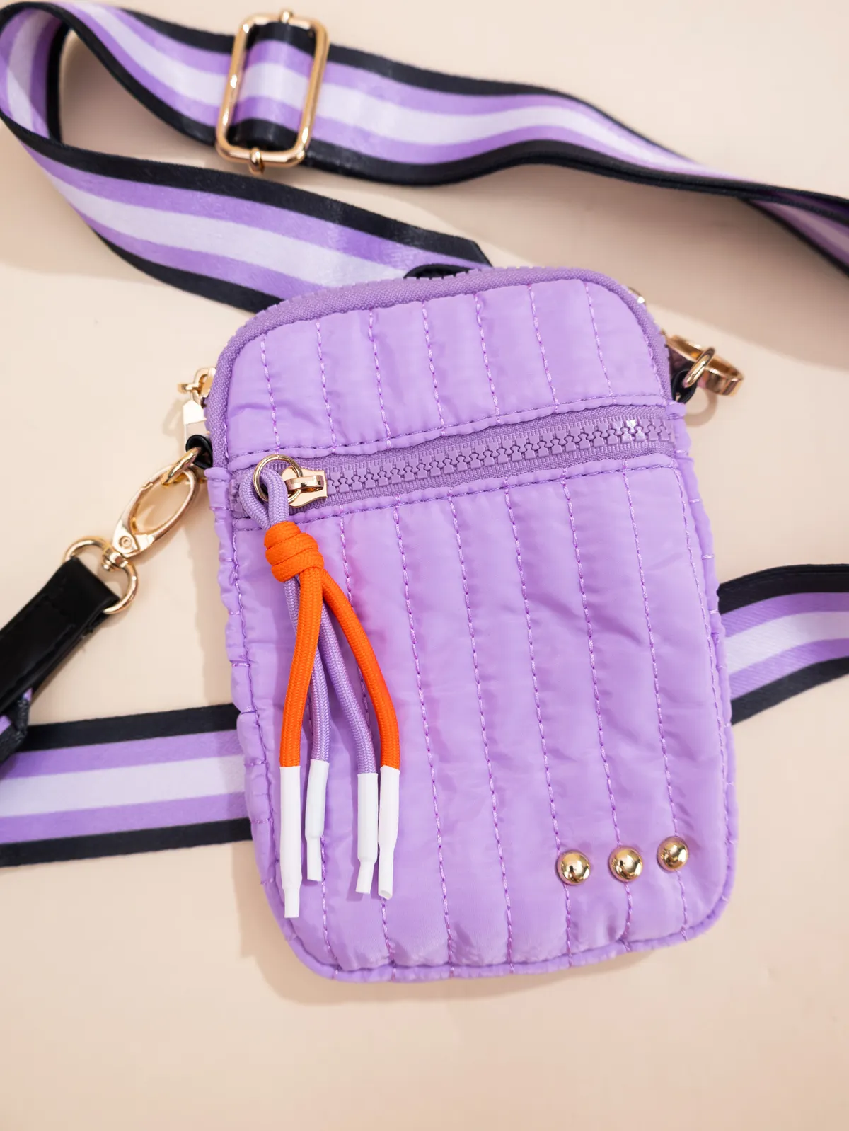 Eliza Quilted Crossbody - Purple