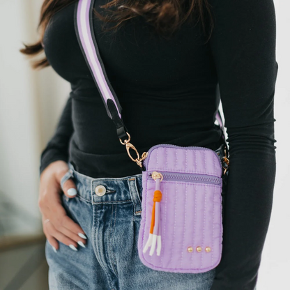 Eliza Quilted Crossbody - Purple
