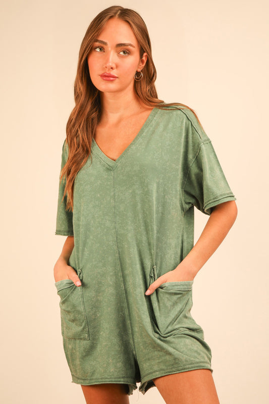 Sunrise Relaxed Romper - Green