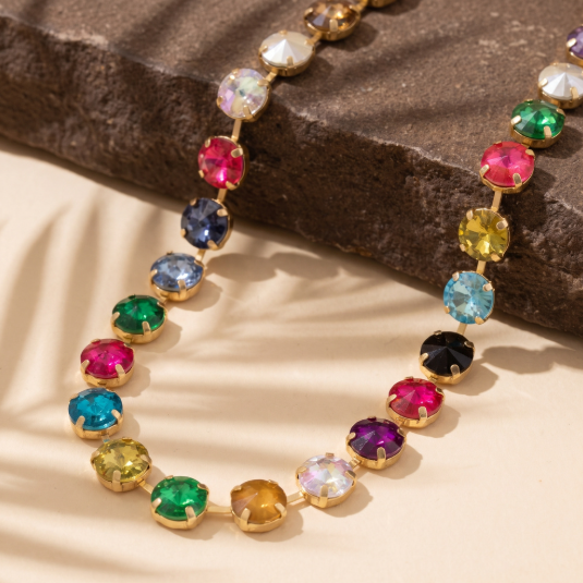 All That Jazz Chunky Crystal Collar Necklace