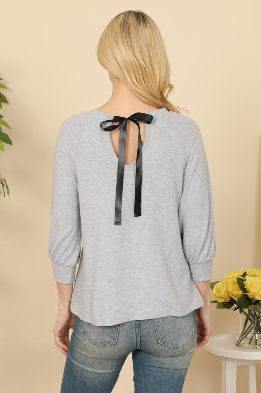 Limitless Love Ribbon Top (Grey)