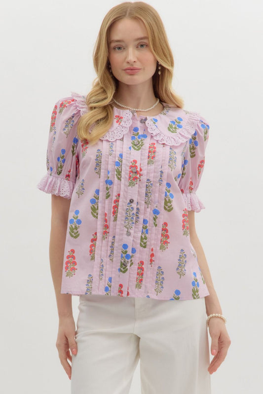 Juliet Floral Top (Lilac)