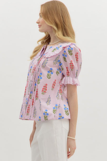 Juliet Floral Top (Lilac)